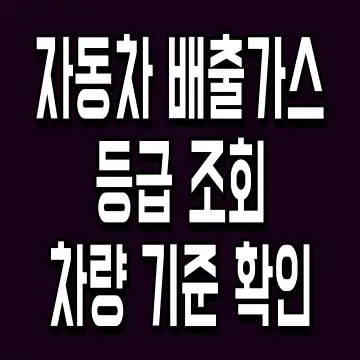 자동차 배출가스 등급 조회 차량 기준 확인
