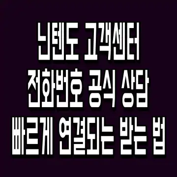 닌텐도 고객센터 전화번호 공식 상담 빠르게 연결되는 받는 법