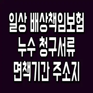 일상 배상책임보험 누수 청구서류 면책기간 주소지