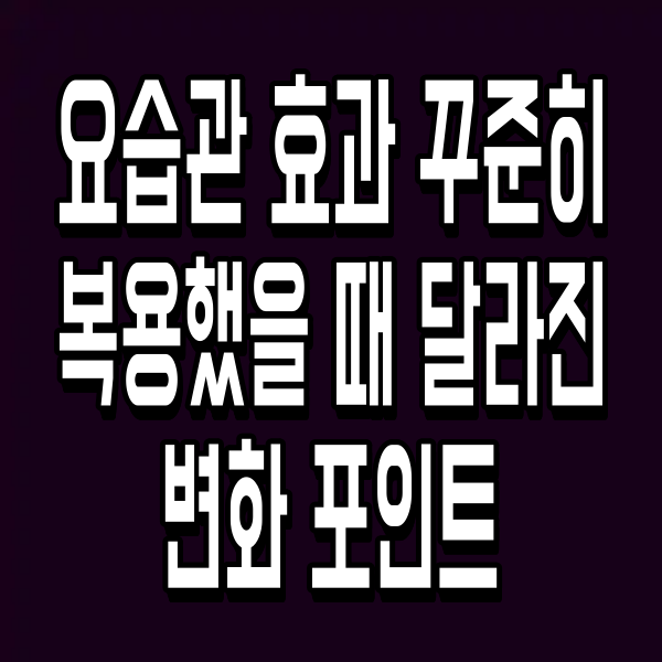 요습관 효과 꾸준히 복용했을 때 달라진 변화 포인트