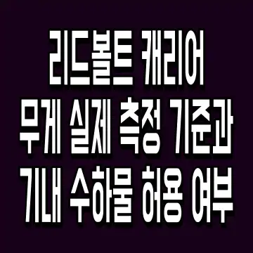 리드볼트 캐리어 무게 실제 측정 기준과 기내 수하물 허용 여부