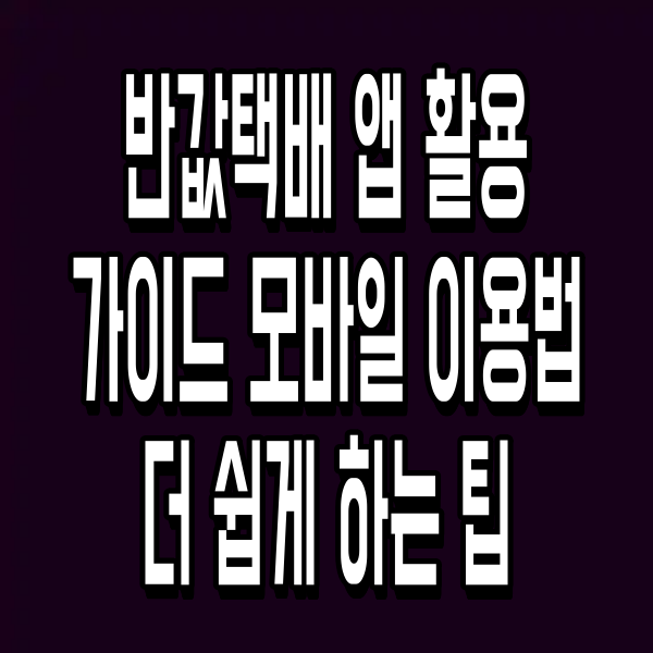 반값택배 앱 활용 가이드 모바일 이용법 더 쉽게 하는 팁
