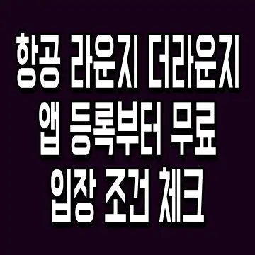 항공 라운지 더라운지 앱 등록부터 무료입장 조건 체크