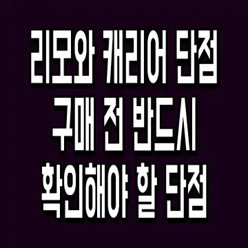 리모와 캐리어 단점 구매 전 반드시 확인해야 할 단점