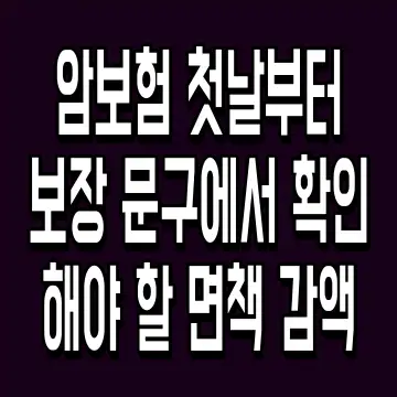 암보험 첫날부터 보장 문구에서 확인해야 할 면책 감액