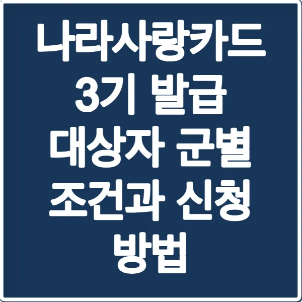 나라사랑카드 3기 발급 대상자 군별 조건과 신청 방법