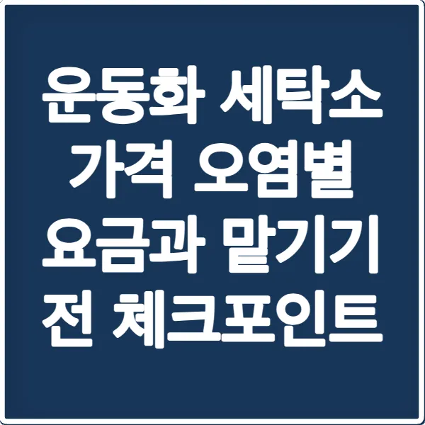 운동화 세탁소 가격 오염별 요금과 맡기기 전 체크포인트