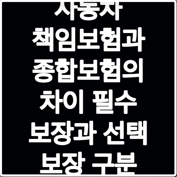 자동차 책임보험과 종합보험의 차이 필수 보장과 선택 보장 구분