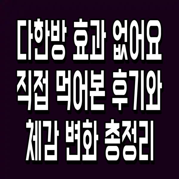 다한방 효과 없어요 직접 먹어본 후기와 체감 변화 총정리