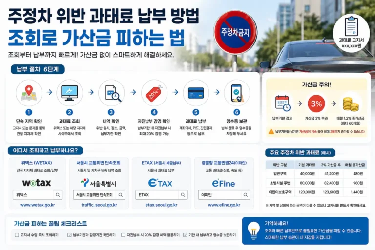 주정차 위반 과태료 납부 방법 조회로 가산금 피하는 법