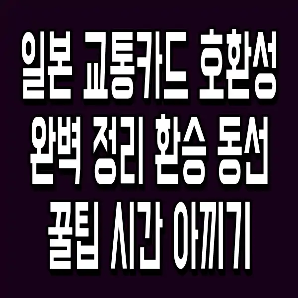 일본 교통카드 호환성 완벽 정리 환승 동선 꿀팁 시간 아끼기