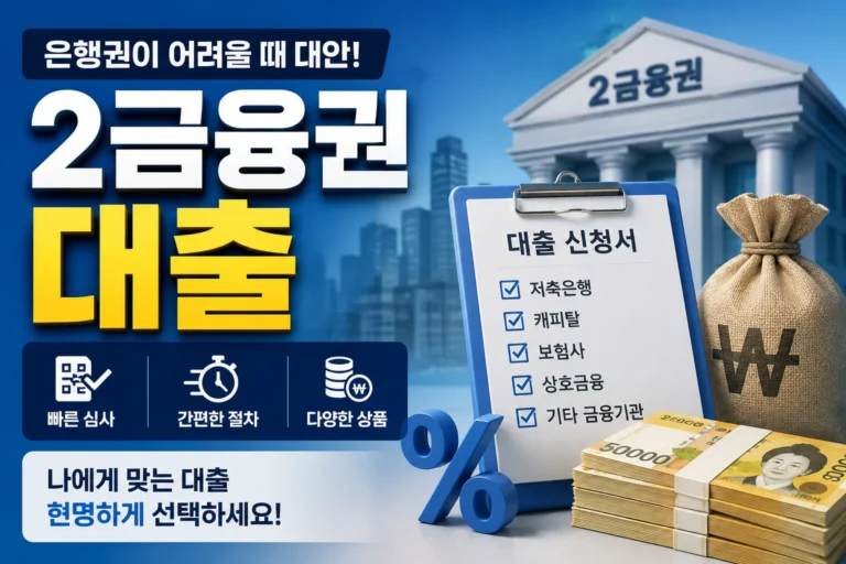 2금융권 대출 고르는 법, 저축은행 한도와 금리 비교 기준