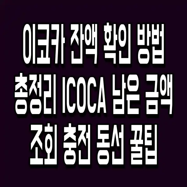 이코카 잔액 확인 방법 총정리 ICOCA 남은 금액 조회 충전 동선 꿀팁