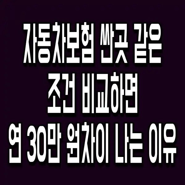 자동차보험 싼곳 같은 조건 비교하면 연 30만 원 차이 나는 이유
