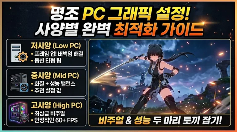 명조 PC 그래픽 설정 추천 사양별 최적화 가이드