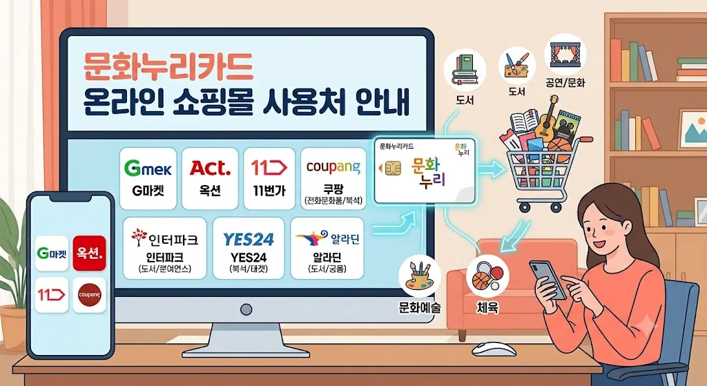 문화누리카드 온라인 쇼핑몰 사용처