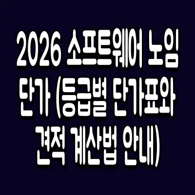 2026 소프트웨어 노임단가 (등급별 단가표와 견적 계산법 안내)