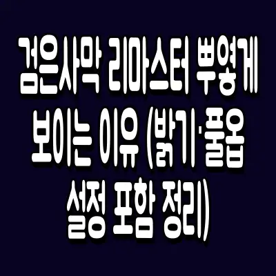 검은사막 리마스터 뿌옇게 보이는 이유 (밝기·풀옵 설정 포함 정리)