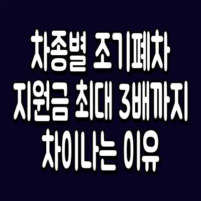 차종별 조기폐차 지원금 최대 3배까지 차이나는 이유