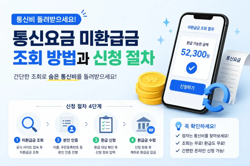 통신요금 미환급금 조회 방법과 신청 절차