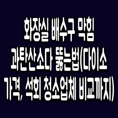 화장실 배수구 막힘 과탄산소다 뚫는법(다이소 가격, 석회 청소업체 비교까지)