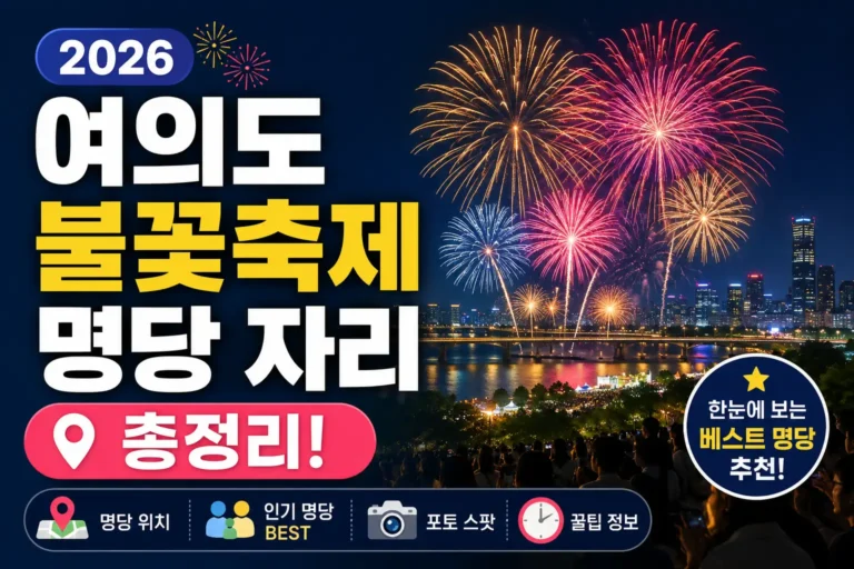 2026 여의도 불꽃축제 명당 자리 총정리, 9월 5일 시간표