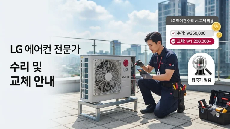 LG 에어컨 실외기 교체 비용 컴프레서 수리비 시스템 에어컨 가격 비교