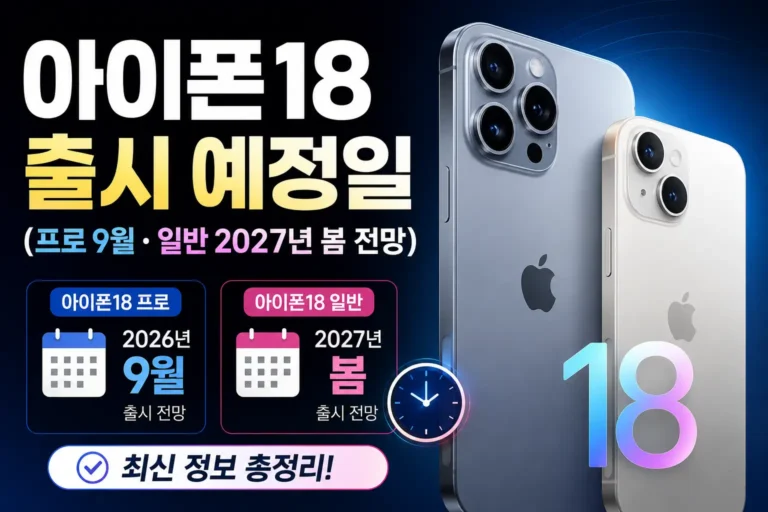 아이폰18 출시 예정일 (프로 9월·일반 2027년 봄 전망)