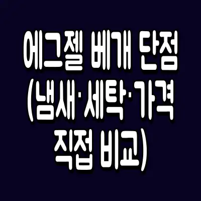 에그젤 베개 단점 (냄새·세탁·가격 직접 비교)