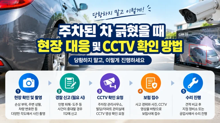 주차된 차 긁혔을 때 모르면 수리비 못 받는 이유 3가지