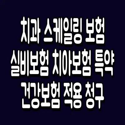 치과 스케일링 보험 실비보험 치아보험 특약 건강보험 적용 청구