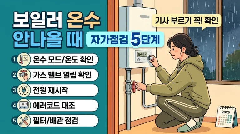 보일러 온수 안나올 때 자가점검 5단계, 서비스 기사 부르기 전 확인할 점
